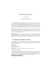 Notes on Topos Theory