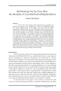Rethinking the Six Day War: an Analysis of Counterfactual Explanations Limor Bordoley
