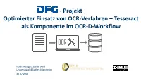 Tesseract Als Komponente Im OCR-D-Workflow
