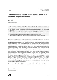 The Phenomenon of Banished Soldiers in Polish Schools As an Example of the Politics of Memory