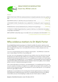 Why Evidence Matters to Dr Mark Porter