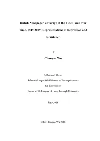 British Newspaper Coverage of the Tibet Issue Over Time, 1949