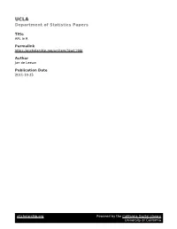 Department of Statistics Papers