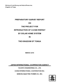 Preparatory Survey Report on the Project for Introduction of Clean Energy by Solar Home System In