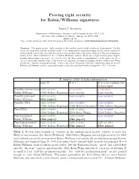 Proving Tight Security for Rabin/Williams Signatures