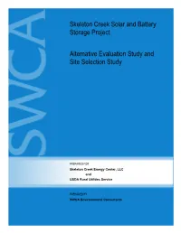Skeleton Creek Solar and Battery Storage Project Alternative Evaluation Study and Site Selection Study