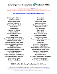 Currently-Participating Cash Access Atms and Stores