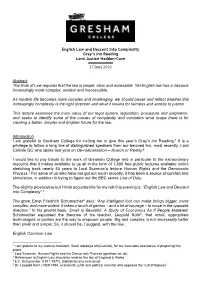English Law and Descent Into Complexity Gray's Inn Reading
