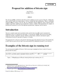 Proposal for Addition of Bitcoin Sign