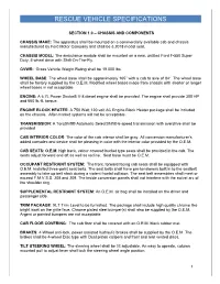 Rescue Vehicle Specifications