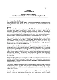 1 Council 16 October 2018 Member Question Time