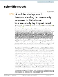 A Multifaceted Approach to Understanding Bat Community Response to Disturbance in a Seasonally Dry Tropical Forest Darwin Valle 1,2, Daniel M