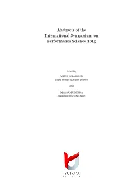 International Symposium on Performance Science 2015