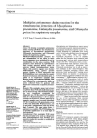 Papers Multiplex Polymerase Chain Reaction for the Simultaneous