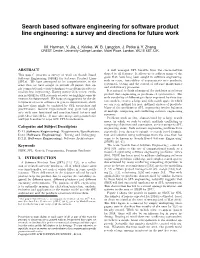 Search Based Software Engineering for Software Product Line Engineering: a Survey and Directions for Future Work