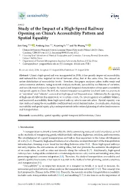 Study of the Impact of a High-Speed Railway Opening on China's