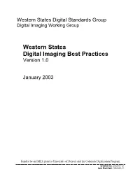 Western States Digital Imaging Best Practices Version 1.0