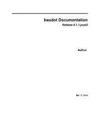 Baudot Documentation Release 0.1.1.Post2