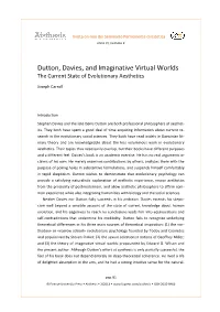 Dutton, Davies, and Imaginative Virtual Worlds: the Current State Of