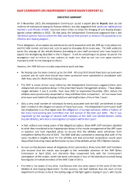 Iaaf Comments on Independent Commission's Report #1