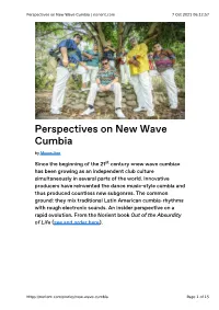 Perspectives on New Wave Cumbia | Norient.Com 7 Oct 2021 06:12:57