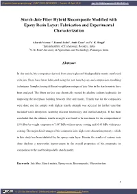 Starch-Jute Fiber Hybrid Biocomposite Modified with Epoxy Resin Layer: Fabrication and Experimental Characterization