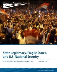 State Legitimacy, Fragile States, and U.S. National Security