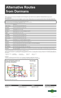 Alternative Routes from Dormans Train Operator