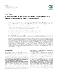 Case Report a Steep Increase in the Heartlogic Index Predicts COVID-19 Disease in an Advanced Heart Failure Patient