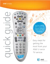 Easy Steps for Getting the Most from Your AT&T U-Verse TV Service