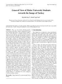 General View of Malay University Students Towards the Image of Turkey