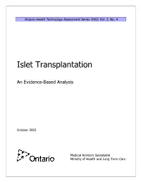 Islet Transplantation