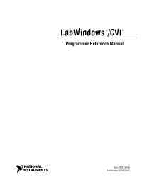 Labwindows/CVI Programmer Reference Manual
