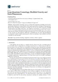 Loop Quantum Cosmology, Modified Gravity and Extra Dimensions