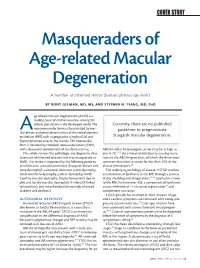 Masqueraders of Age-Related Macular Degeneration