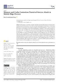 Memory and Cache Contention Denial-Of-Service Attack in Mobile Edge Devices