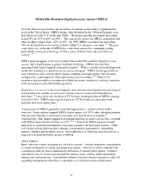 Methicillin-Resistant Staphylococcus Aureus (MRSA)