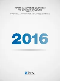 REPORT on CORPORATE GOVERNANCE and OWNERSHIP STRUCTURES TERNA S.P.A