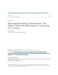 The Failure to Define the Public Interest in Axel Springer AG V