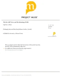The No-Self View and the Meaning of Life Baptiste Le Bihan