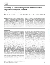 Assembly of Centrosomal Proteins and Microtubule Organization Depends on PCM-1