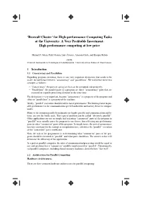 Beowulf Cluster’ for High-Performance Computing Tasks at the University: a Very Proﬁtable Investment