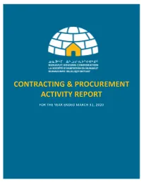 Contracting & Procurement Activity Report