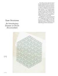 Open Structures an Introductory Dossier on Dutch Structuralism [