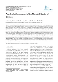 Post Market Assessment of the Microbial Quality of Chicken