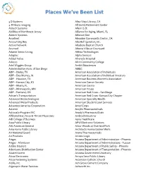 SOFA Places Weve Been List