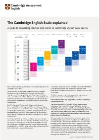 The Cambridge English Scale Explained a Guide to Converting Practice Test Scores to Cambridge English Scale Scores