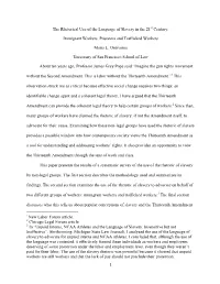 The Rhetorical Use of the Language of Slavery in the 21 Century