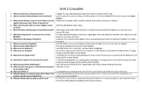 Unit 1 Crusades