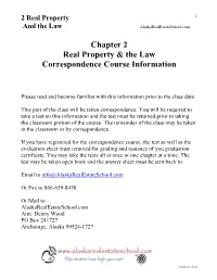 Chapter 2 Real Property & the Law Correspondence Course Information